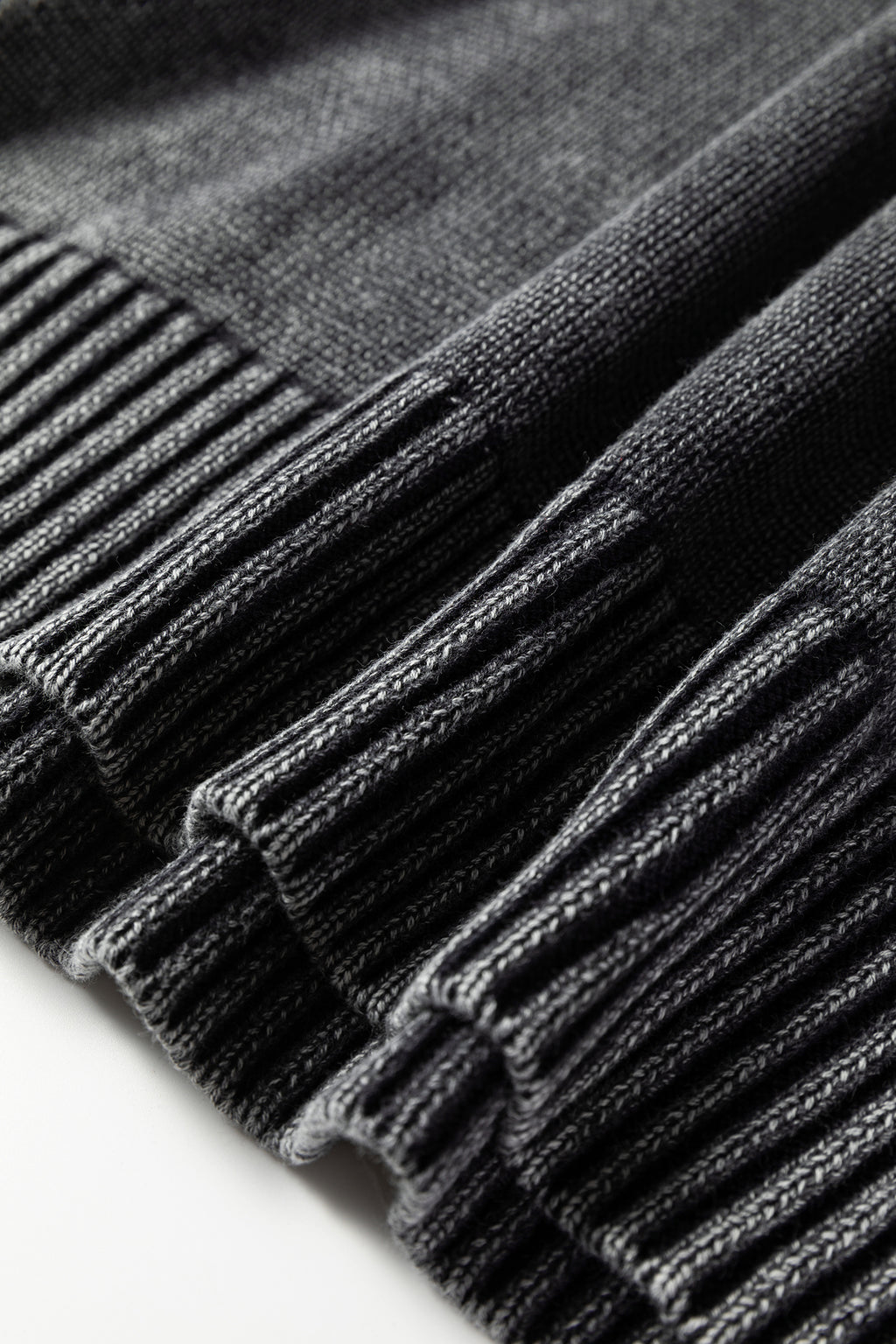 Black Mineral Wash V Neck Knit Exposed Seam Drop Shoulder Loose Sweater