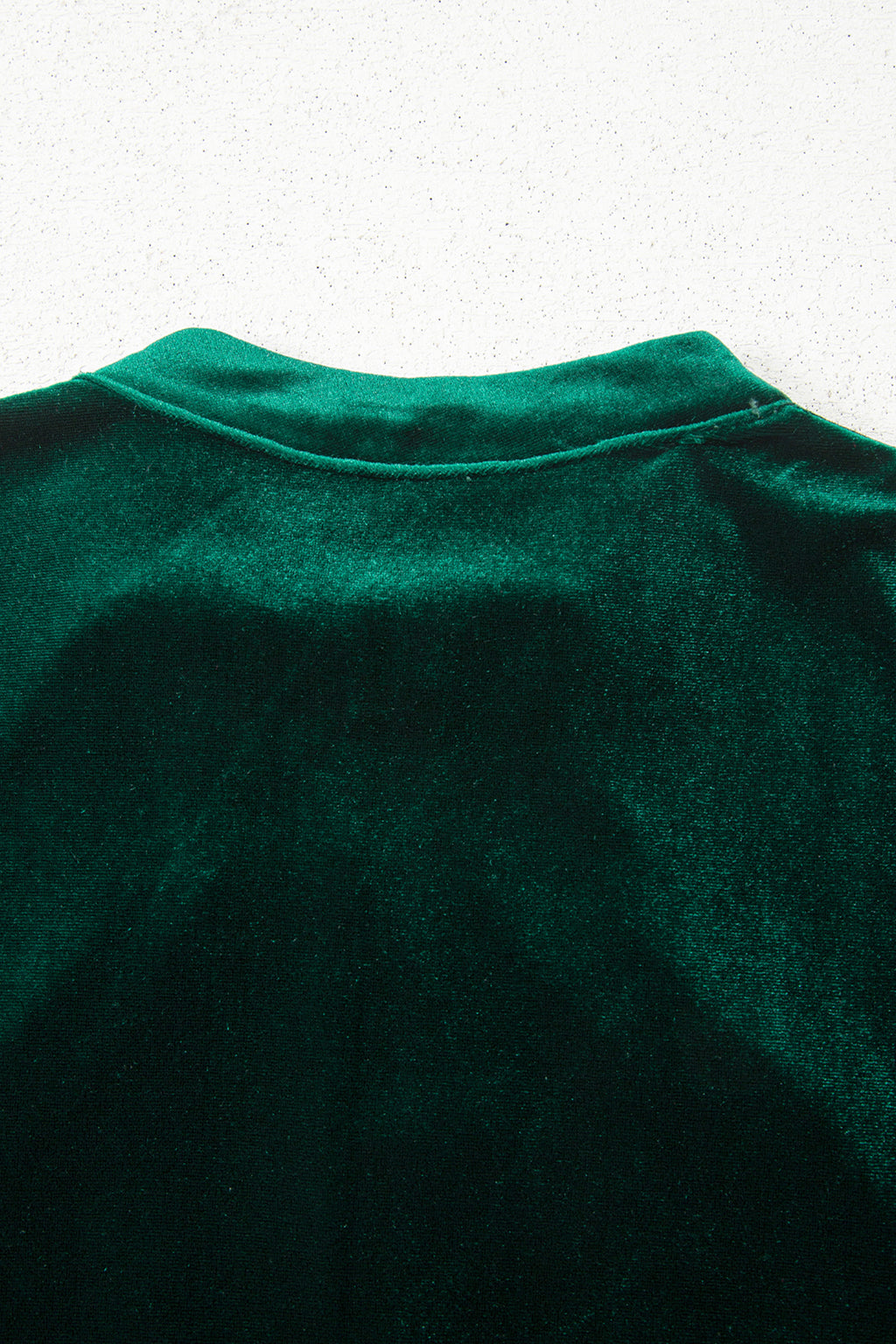 Evergreen Asymmetric Button Keyhole Neck Long Sleeve Velvet Blouse