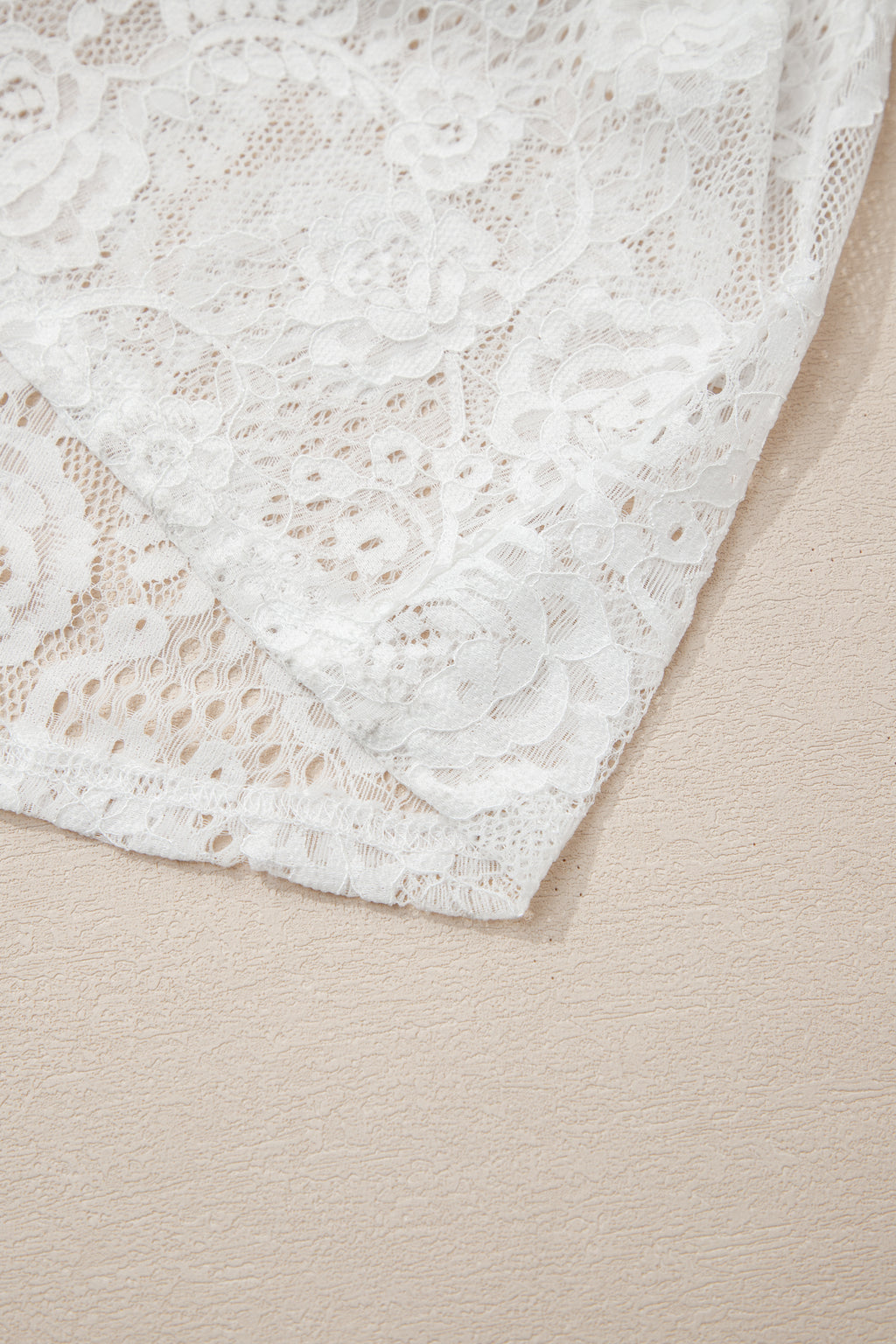 White Tie Spaghetti Straps Floral Lace Overlay Long Dress