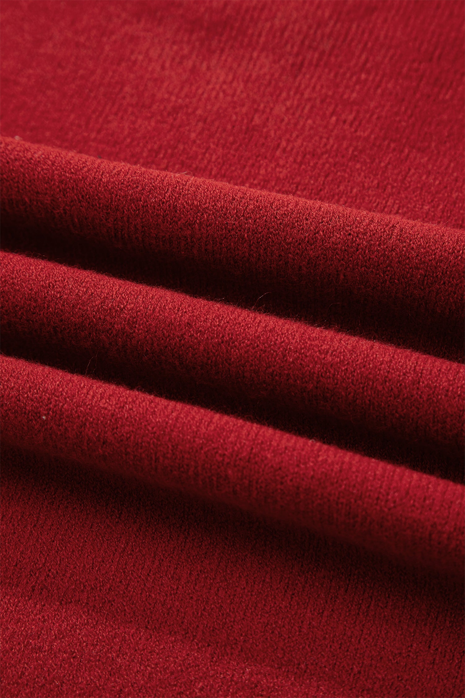 Racing Red Leopard Bow Decor Split Cuff Contrast Trim Sweater