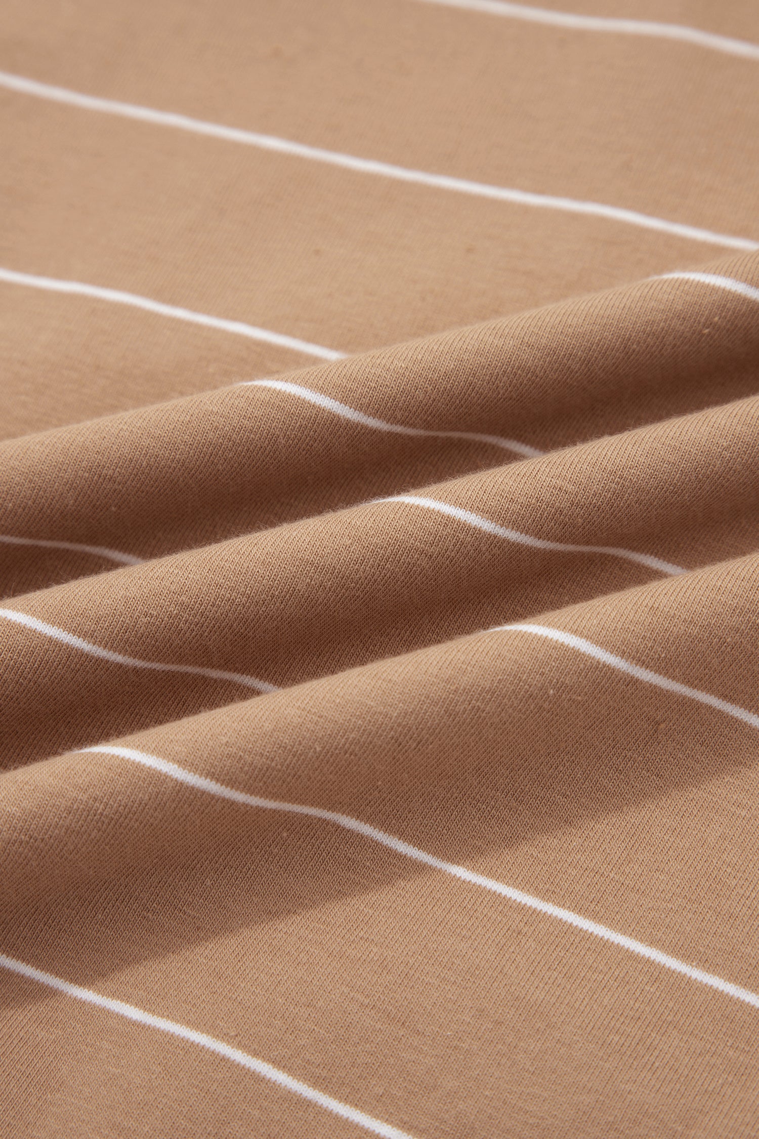 Khaki Stripe Casual Short Sleeve Side Slit Maxi T Shirt Dress