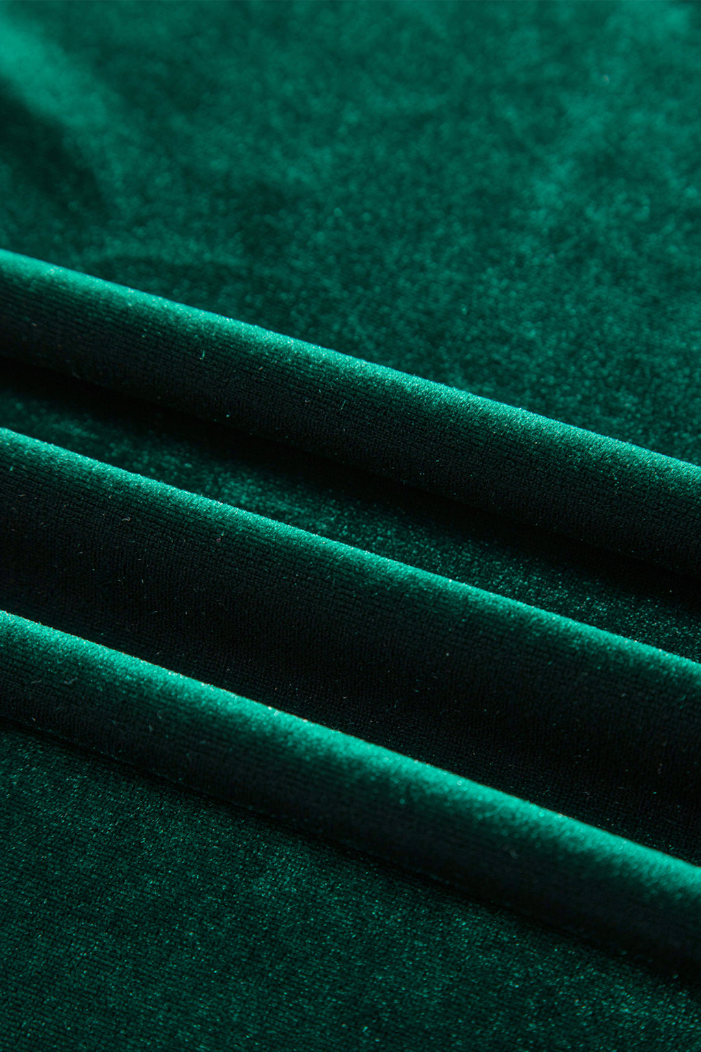 Evergreen Asymmetric Button Keyhole Neck Long Sleeve Velvet Blouse