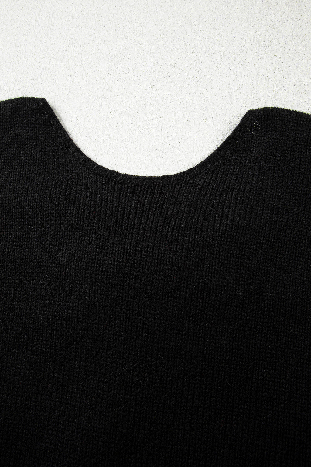 Black Bow Backless Bubble Sleeve Sweater