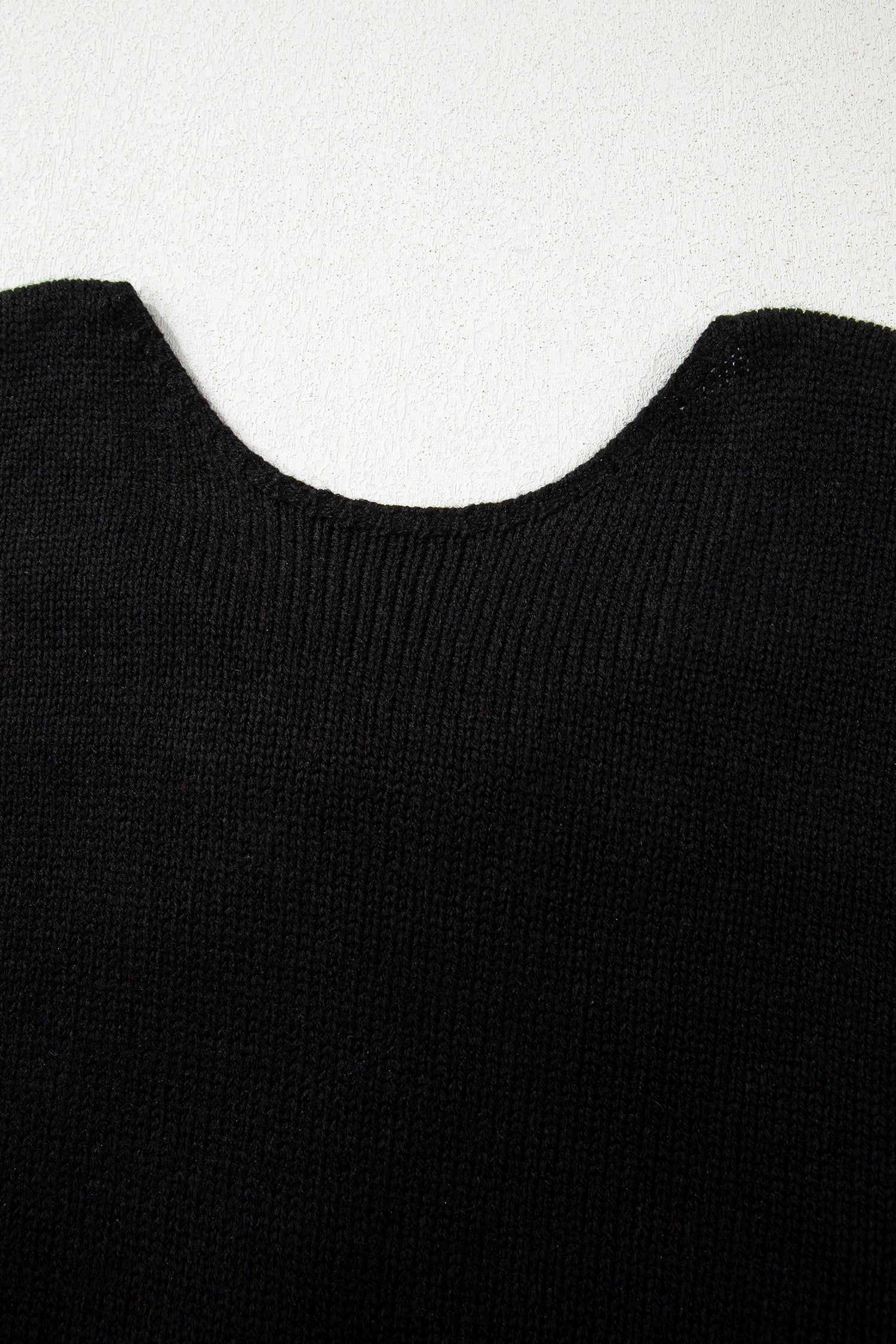 Black Bow Backless Bubble Sleeve Sweater
