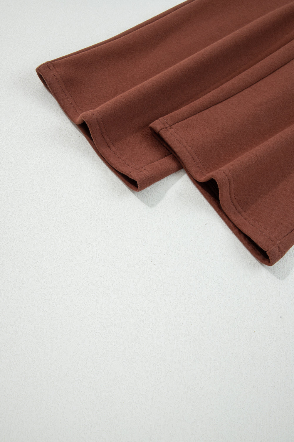 Dearlovers Coffee Fleece Lined Leopard Drawstring Elastic Waist Solid Pants