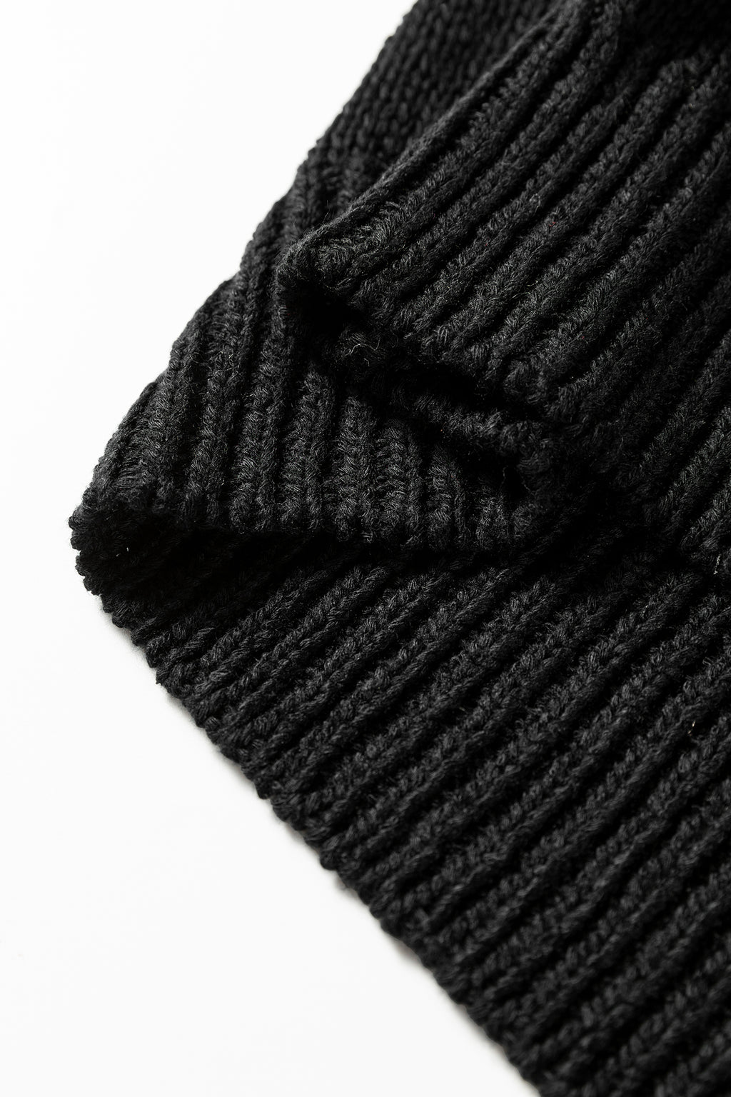 Black Solid V Neck Pointelle Knit Sleeve Patchwork Sweater